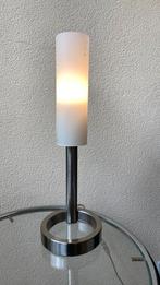 Design tafellamp RVS, Huis en Inrichting, Lampen | Tafellampen, Minder dan 50 cm, Glas, Ophalen of Verzenden, Zo goed als nieuw