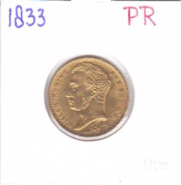 Prachtig gouden tientje 1833 Willem 1 voor 1100 euro