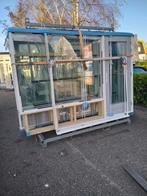 Hardhout deurkozijn met zijlicht, Doe-het-zelf en Verbouw, Deuren en Horren, Nieuw, Ophalen of Verzenden, Buitendeur, Glas