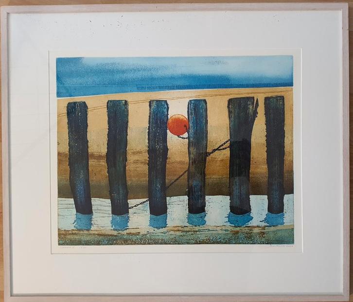 Ets van Ron Beumer - Cadzand II, Antiek en Kunst, Kunst | Etsen en Gravures, Ophalen
