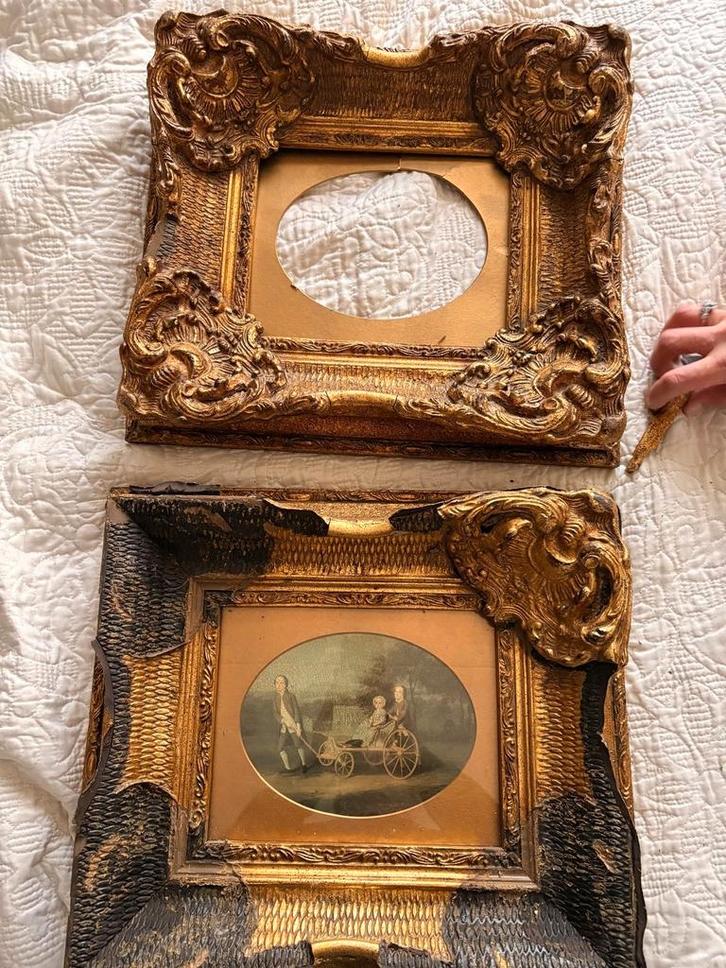 Oud schilderij met vergulde lijst, Antiek en Kunst, Kunst | Schilderijen | Klassiek, Ophalen of Verzenden