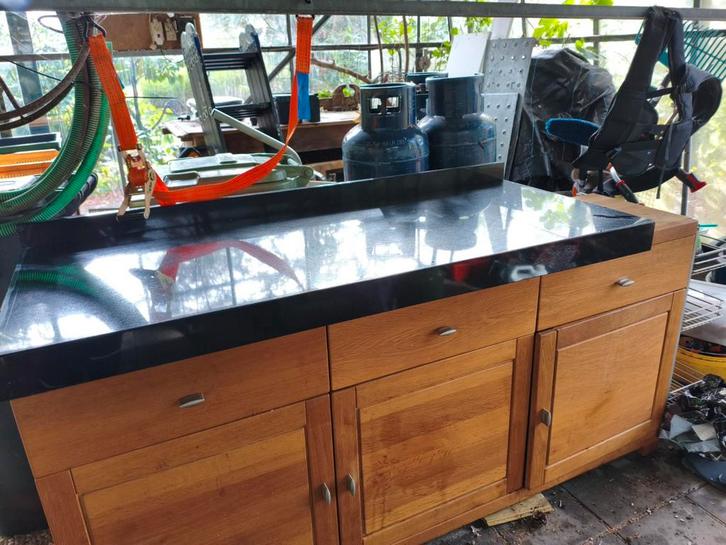 Graniet keukenblad opgedikt, Huis en Inrichting, Keuken | Keukenelementen, Zo goed als nieuw, Minder dan 100 cm, 100 tot 150 cm