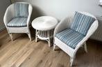 2 stoelen en tafel, rotan, wit, Ophalen, Twee, Wit, Riet of Rotan