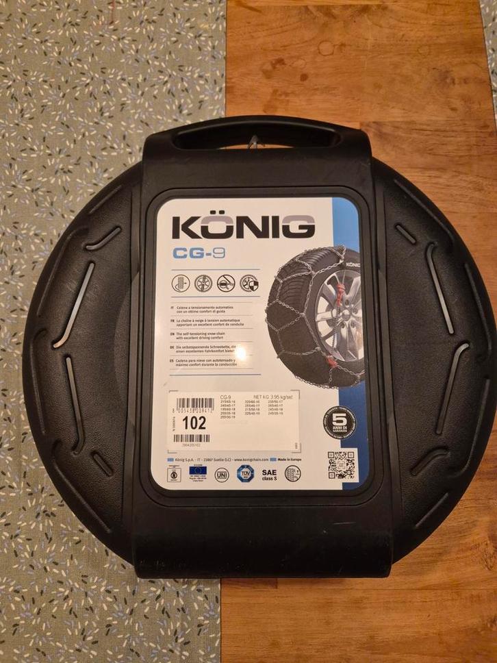 König CG-9 Sneeuwkettingen Maat 102 - Tesla Model 3, Auto diversen, Sneeuwkettingen, Nieuw, Ophalen