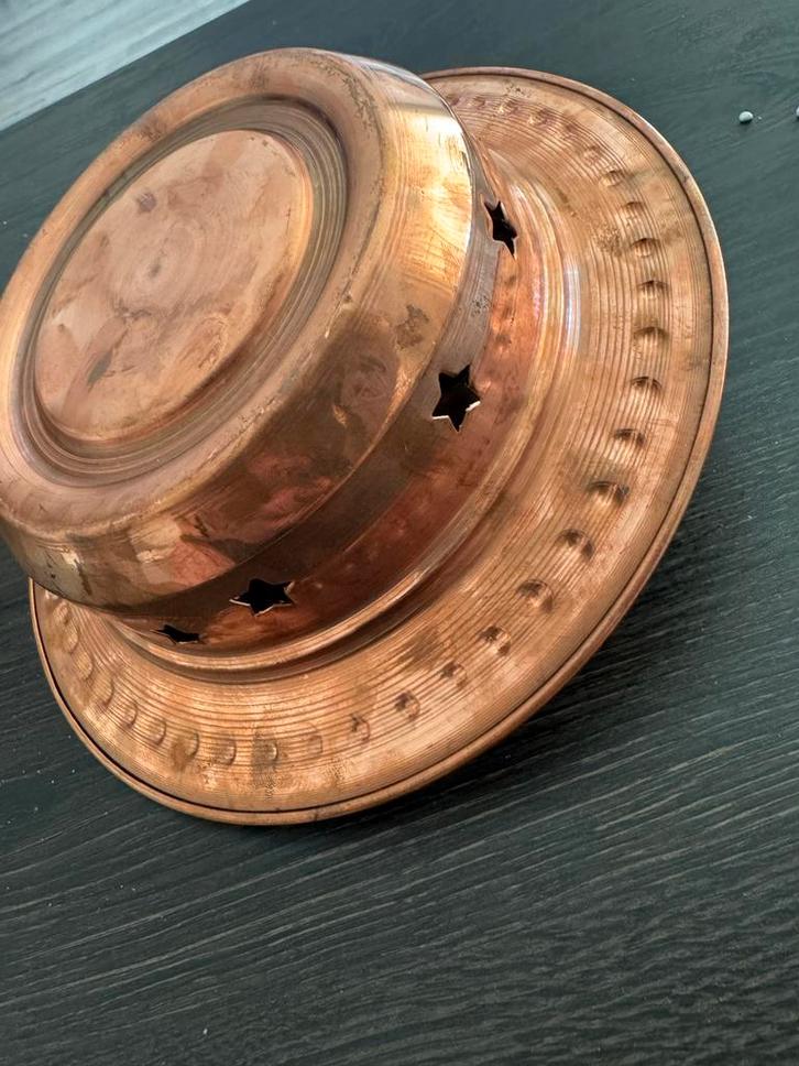 Antieke Koperen Warmhoudplaat met Sterren, Antiek en Kunst, Antiek | Koper en Brons, Koper, Verzenden