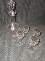 Bohemia Crystal karaf met 4 glaasjes – Tsjechisch kristal, Ophalen of Verzenden