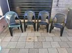 Tuinstoellen groen 4 stuks, Tuin en Terras, Ophalen, Gebruikt, Kunststof, Stapelbaar