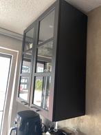 Te koop hangkast, antraciet/zwart met glazen planken, Ophalen, 50 tot 100 cm, Zo goed als nieuw, 25 tot 50 cm