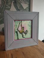 Canvas/Schilderij/Aap met Bloemen/steigerhout/lijst/kind, Ophalen