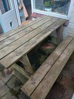 Stevige picknicktafel 6 personen, Tuin en Terras, Picknicktafels, Ophalen, Gebruikt, Rechthoekig