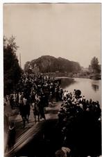 Overschie 1929. Historische Optocht op de Schiedamscheweg., Verzamelen, Ansichtkaarten | Nederland, Ophalen of Verzenden, 1920 tot 1940