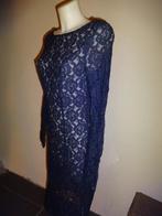 Ladress La Dress by Simone nacht blauwe jurk van kant., Maat 42/44 (L), Zo goed als nieuw, Knielengte, LaDress