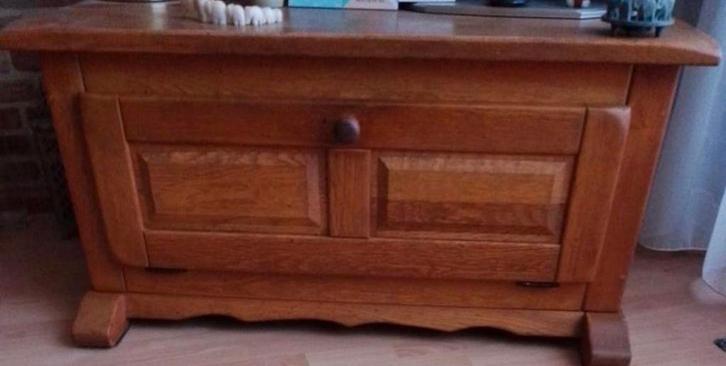 Eiken Dekenkist / TV Meubel - 108cm, Huis en Inrichting, Kasten | Dressoirs, Zo goed als nieuw, 100 tot 150 cm, 50 tot 75 cm, Met klep(pen)