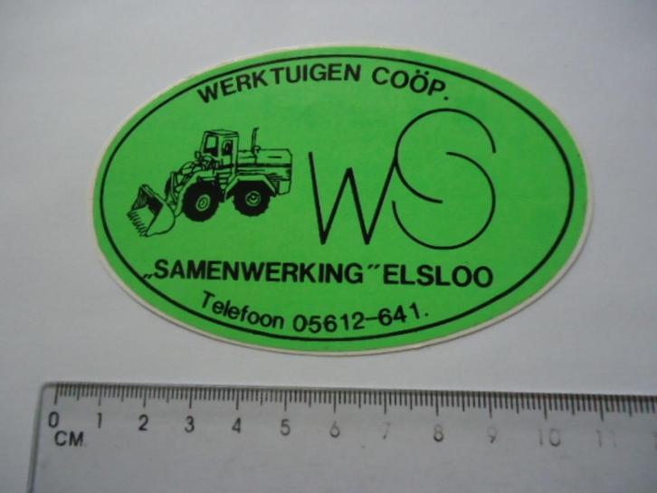 sticker oud Elsoo Werktuigen landbouw tuinbouw samenwerking, Verzamelen, Stickers, Zo goed als nieuw, Verzenden