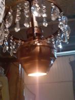 Mooi en Echt antiek koper en glas met 2lamp, Ophalen