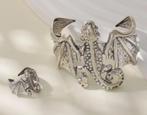 zilverkleurige armband draak  + drakenring, Sieraden, Tassen en Uiterlijk, Armbanden, Verzenden, Nieuw, Zilver