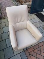 Leren draaistoel fauteuil, Huis en Inrichting, Fauteuils, Ophalen, Zo goed als nieuw, 75 tot 100 cm, 50 tot 75 cm