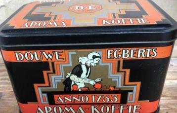 Koffieblik van Douwe Egberts  (17 x 10 x 10) beschikbaar voor biedingen