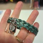 Guess armband (2x, prijs p.st) groen gevlochten+zilver 44664, Sieraden, Tassen en Uiterlijk, Armbanden, Guess, Leer, Ophalen of Verzenden