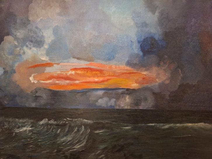 Zeegezicht Schilderij - Alakava, Antiek en Kunst, Kunst | Schilderijen | Klassiek, Ophalen of Verzenden