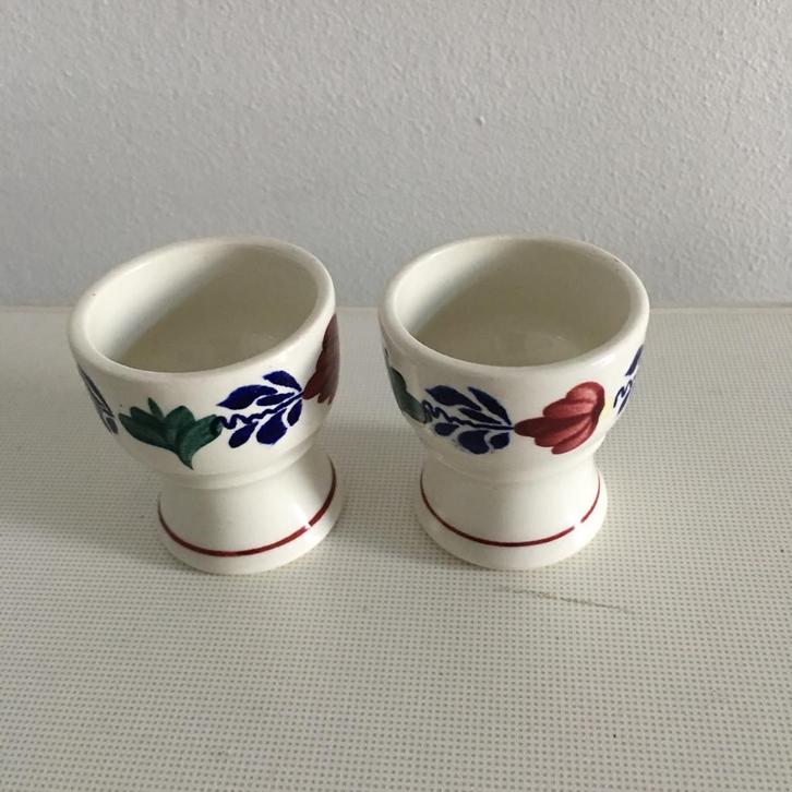 Eierdopjes van BOCH Boerenbont 2 stuks oudjes, Antiek en Kunst, Antiek | Servies los, Ophalen of Verzenden