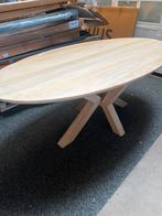 Eettafel ovaal Naturel 200cm met houten poten, Info@savoireinteriors.com, 100 tot 150 cm, 200 cm of meer, Scandinavisch