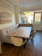 Tafel eikenhout 200x100 met zwarte poten, Ophalen, Eikenhout, 200 cm of meer, 50 tot 100 cm