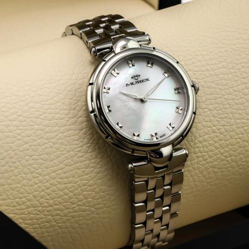 Murex Swiss dameshorloge met echt parelmoer wijzerplaat, Sieraden, Tassen en Uiterlijk, Horloges | Dames, Nieuw, Polshorloge, Overige merken