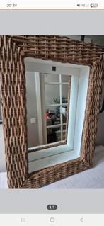 Rotan spiegel riviera maison, Huis en Inrichting, Woonaccessoires | Spiegels, 100 tot 150 cm, Ophalen of Verzenden, Zo goed als nieuw