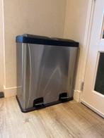 Dubbele Afvalemmer - RVS & Kunststof, Ophalen, Met pedaal, 50 tot 75 cm, Rvs
