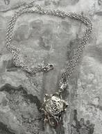 Kettinghanger sterling zilver 'Roos' + ketting 52 CM -NIEUW-, Sieraden, Tassen en Uiterlijk, Kettingen, Met hanger, Nieuw, Ophalen of Verzenden