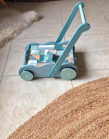 Complete Little dutch blauwe loopwagen blokkenkar beschikbaar voor biedingen
