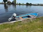 Mooie sterkte stalen vlet - Honda 8PK viertakt, Watersport en Boten, Ophalen, Gebruikt, Staal, Minder dan 10 pk