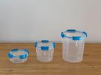 Setje ronde kunststof doosjes met goed sluitend deksel., Ophalen, Zo goed als nieuw, Overige materialen, Overige typen