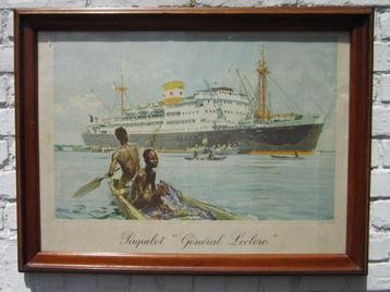 oude litho stoomboot Generaal Leclerc 1940 BrenetA beschikbaar voor biedingen