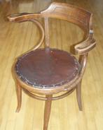 Antieke Mundus Thonet bureaustoel / captain chair, vintage, Huis en Inrichting, Ophalen, Gebruikt, Bruin, Eén