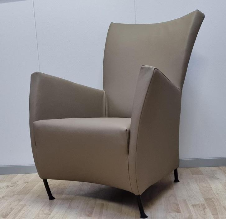 Montis Windy fauteuil refurbished nieuw leer kleur Mocca, Huis en Inrichting, Fauteuils, Nieuw, Leer, Metaal, 50 tot 75 cm, 75 tot 100 cm