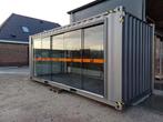 Container  met 2 glazen schuifwanden, Zakelijke goederen, Machines en Bouw | Keten en Containers, Ophalen of Verzenden