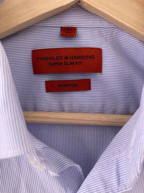 Overhemd Finshley & Harding - maat 39, Kleding | Heren, Overhemden, Zo goed als nieuw, Halswijdte 39/40 (M), Blauw, Ophalen of Verzenden