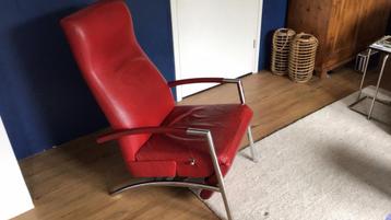 Havink leren relexfauteuils rood/zwart beschikbaar voor biedingen