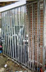 2 grote spijlen hekwerken met punten gegalvaniseerd, Ophalen, Gebruikt, IJzer, Spijlenhekwerk