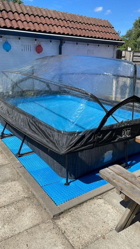 Exit zwembad 300x200x76cm met overkapping, Tuin en Terras, Zwembaden, Gebruikt, Opzetzwembad, Minder dan 80 cm, 200 tot 400 cm