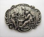 Oudhollandse broche drinkende mannen (7822-4567), Ophalen, Zo goed als nieuw, Zilver, Overige materialen