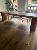 Eiken boomstamtafel/side tafel, Eikenhout, 200 cm of meer, Vijf personen of meer, Rechthoekig