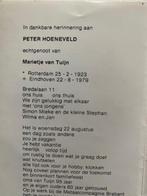 Hoeneveld x van Tuijn 1923 Rotterdam 1979 Eindhoven, Verzamelen, Bidprentjes en Rouwkaarten, Ophalen of Verzenden, Bidprentje