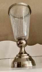 Mooie grote zilver kleurige met glas Windlicht ., Ophalen, Overige materialen, Overige kleuren, 25 tot 50 cm