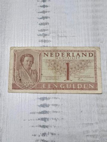 Oud Nederlands 1 Gulden Muntbiljet 1949 beschikbaar voor biedingen