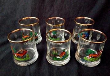 Set/6 whiskyglazen met wilde dieren beschikbaar voor biedingen