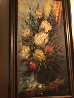 Mooi bloem schilderij op doek zie foto van de naam kunschild, Ophalen of Verzenden