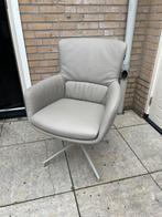 Grijze echt lederen Contur draaistoel NIEUW, Huis en Inrichting, Fauteuils, Ophalen, Minder dan 75 cm, Nieuw, Metaal